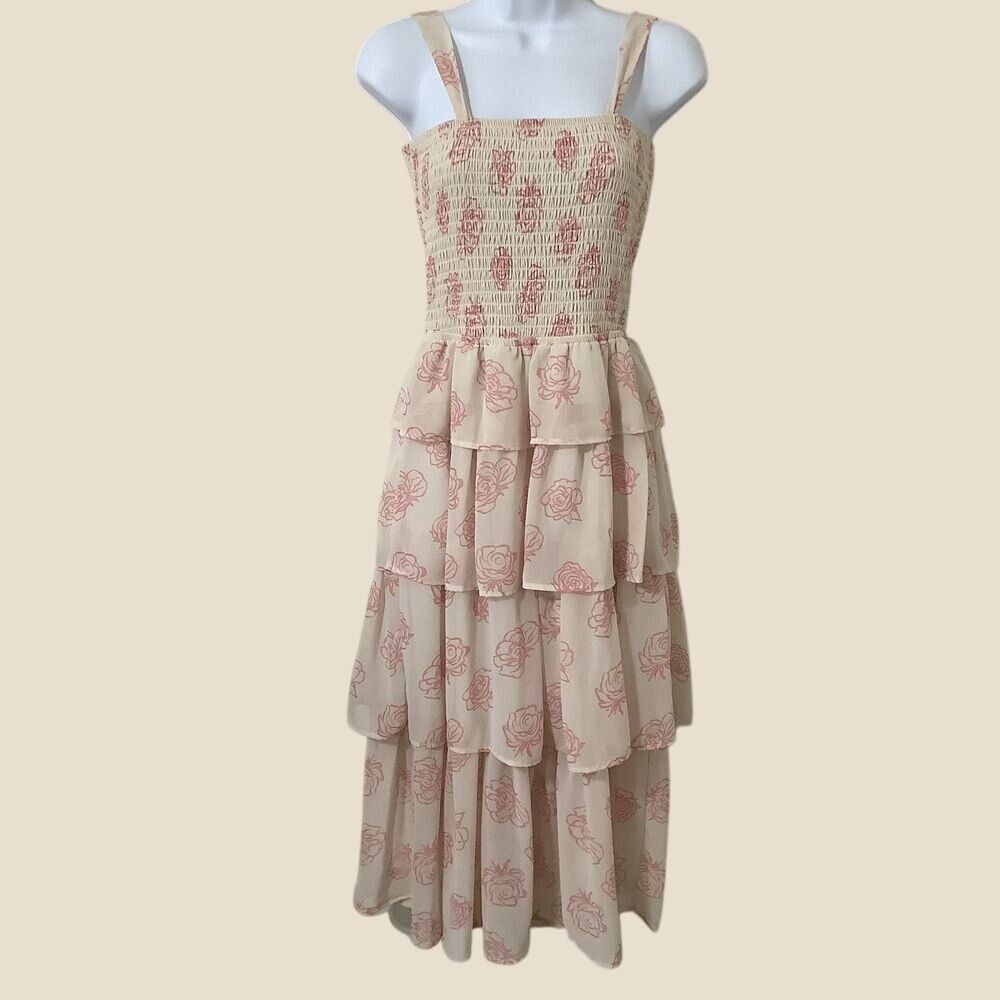 Ruffle Babydoll Dress Medium Cottagecore Coquette Feminine Romantic Fairycore‎